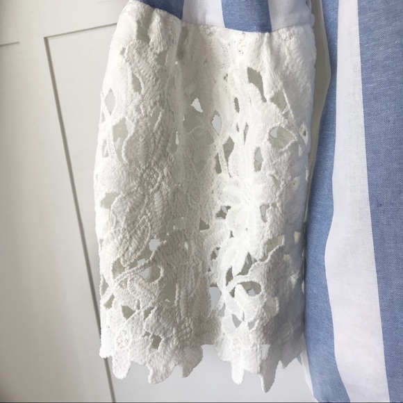 Lace Bell Sleeve Cotton Stripe Top - Picture 6 of 6